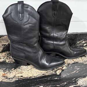 Steve Madden Black Heeled Cowboy Boots